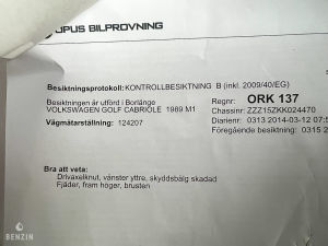 Volkswagen Golf Cabriolet Quartett - 1989