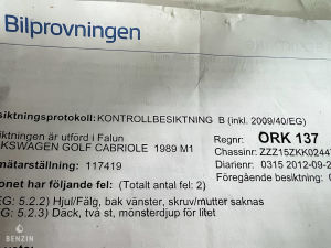 Volkswagen Golf Cabriolet Quartett - 1989