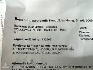 Volkswagen Golf Cabriolet Quartett - 1989