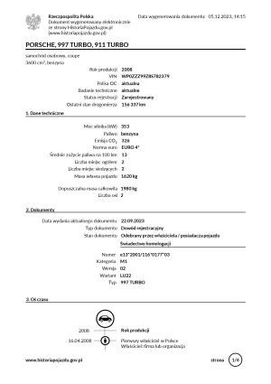 Porsche 911 type 997 Turbo - 2008
