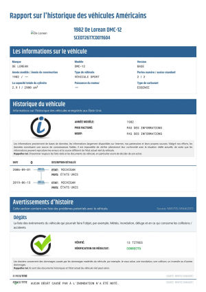 DeLorean DMC12 “Time Machine” - 1982