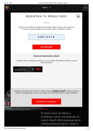 Abarth 695 Tributo Ferrari N°424/1649 - 2010