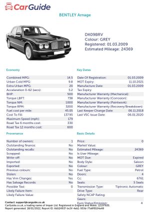 Bentley Arnage T 500 Mulliner - 2009
