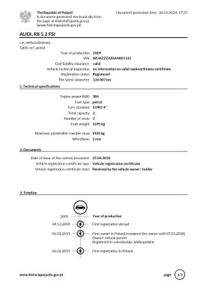 Audi R8 V10 manual - 2009