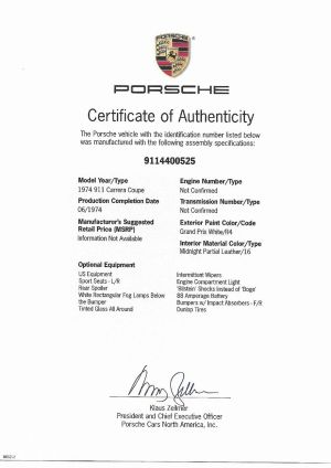 Porsche 911 Type G Carrera 2.7 US - 1974