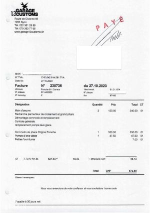 Porsche 911 Type G Carrera 2.7 US - 1974