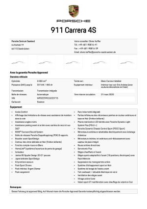 Porsche 911 type 992 Carrera 4S -2020