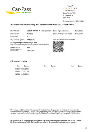 Aston Martin Vanquish S - 2005