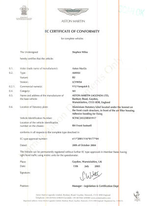 Aston Martin Vanquish S - 2005