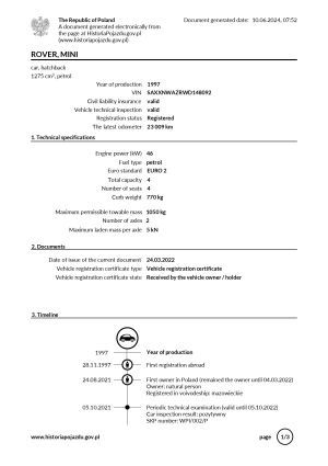 Mini 1300 MPI - 1997