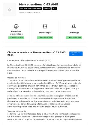 Mercedes-Benz C63 AMG - 2012