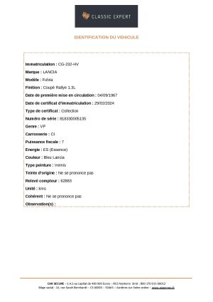 Lancia Fulvia 1.3 Rallye - 1967