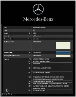 Mercedes-Benz 560 SL R107 - 1987