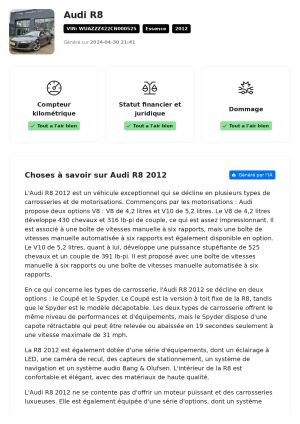 Audi R8 V10 Spyder - 2012