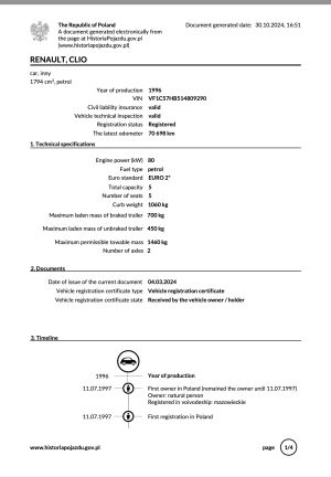 Renault Clio RSi 71k km - 1996