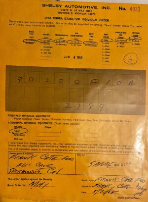 Ford Mustang Shelby GT350 - 1968