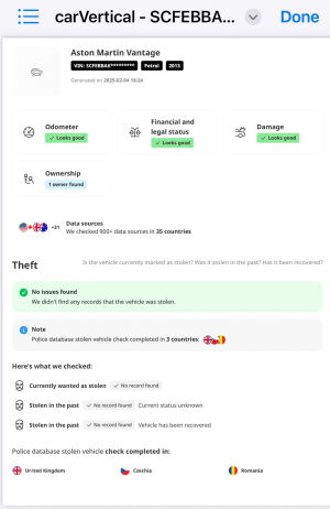 Aston Martin V8 Vantage - 2013