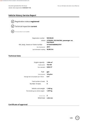 Citroën DS3 Racing 59k km - 2012