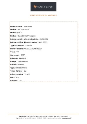 Volkswagen Golf 1.8 Cabriolet - 1991