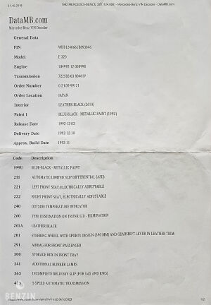 Mercedes-Benz 320CE AMG A124 - 1992