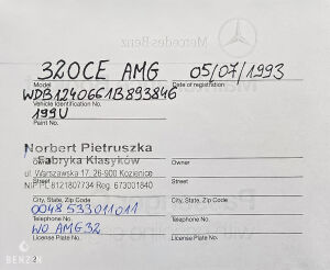 Mercedes-Benz 320CE AMG A124 - 1992