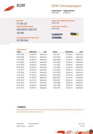 Peugeot 205 GTI 1.9 130 *63k km *1ère main - 1986